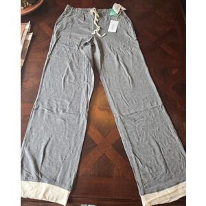 Haven Well Within Tencel Lyocell‎ Wide Leg Lounge Pants Gray Cream XS NWT